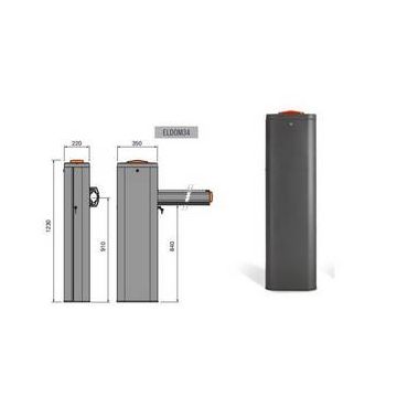 Barrière électromécanique gris foncé avec moteur 24v pour lisse de3/4m Cardin REMPLACE PAR CAELDOMSDG