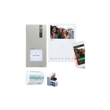 Kit vidéophone QUADRA 2 fils et moniteur interieur Mini mains libres Wi-Fi. accès à distance - COMELIT -