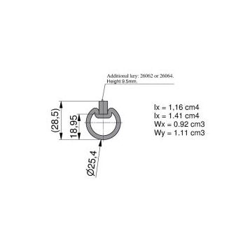 Arbre creux avec rainure de clavette  Axe creux clavetté long .3000mm -