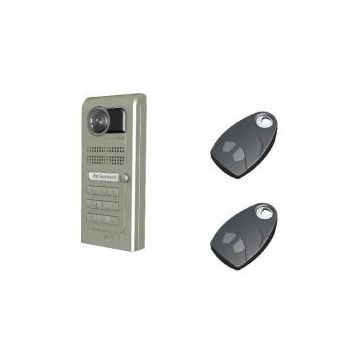 Kit Video Audio GSM VILLA encastré 1 bouton + clavier codé finition laiton