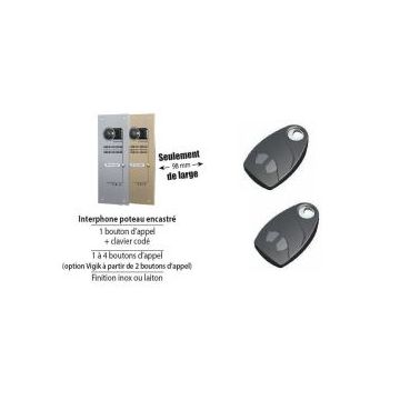 Kit Video Audio GSM VILLA encastré 1 bouton finition inox Intratone
