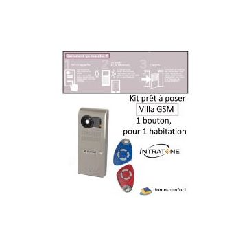 Kit Video Audio GSM VILLA encastré 1 bouton finition laiton Intratone