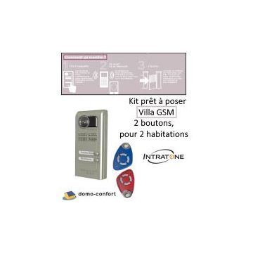 Kit Video Audio GSM VILLA encastré 2 boutons finition laiton Intratone