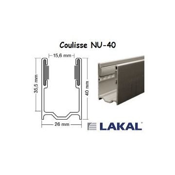 Coulisse / rail alu LR-MINI pour lakal-rapide. LAKAL Prix au mètre /Blanc