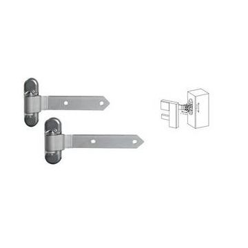 2 Charnières 180° pour porte en métal et alu réversible galvanisé àchaud. - LOCINOX -