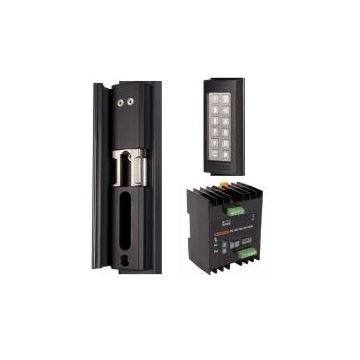 Gâche de sécurité de type industriel système dancrage acier inoxydable grise profil rond 60-80 mm.