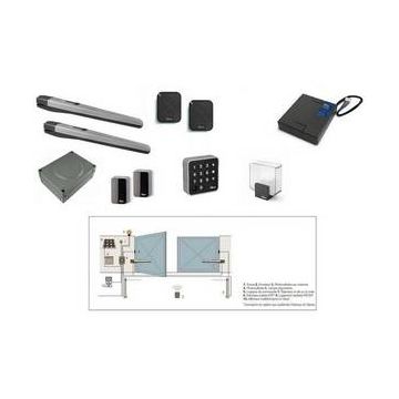 Kit portail battant technologie radio bidirectionnelle jusquà 3m/500k/vantail - NICE -