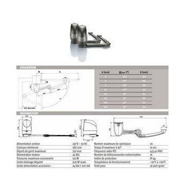 Moteur seul encastré pour portail battant montage enterré E370D SOMFYNexiste plus