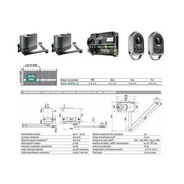 Automatisme motorisation vis sans fin port battant pack standard24V IXENGO L RTS
