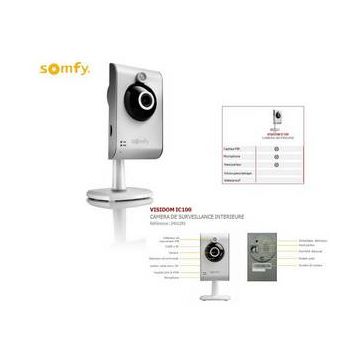 Caméra de surveillance intérieure fixe VISIDOM IC 100 SOMFY - compatib le TaHoma Remplacé par SY2401485