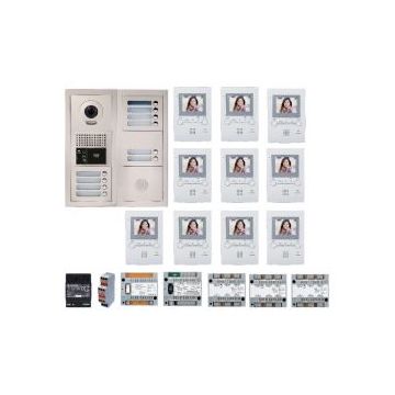 Pack vidéo GTBV10E 10 boutons avec 10 moniteurs GT1M3 programmés- AIPHONE -