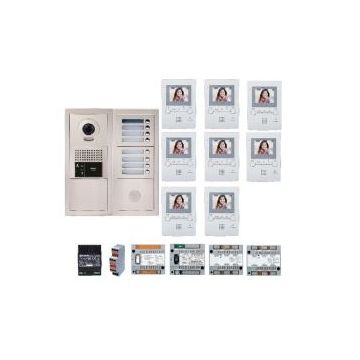 Pack vidéo GTBV8E 8 boutons avec 8 moniteurs GT1M3 programmés  - AIPHONE -