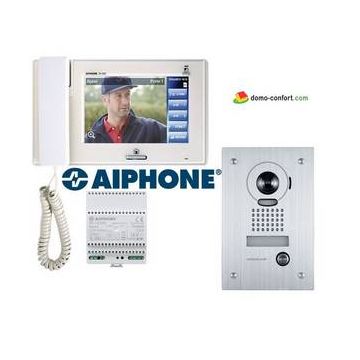 Kit vidéo couleur tactile grand angle platine encastrée antivandale AIPHONE