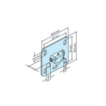 Plaque de fixation P/R - B80 - 3/20 moteur tubulaire volet roulant R7-R40 -BECKER-