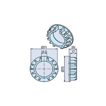 Couronne DW74N (45) pour tube rainuré moteur stores R7-R50 -BECKER-