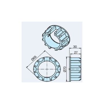 Couronne DW70N (45) pour tube rainuré moteur stores R7-R50 -BECKER-
