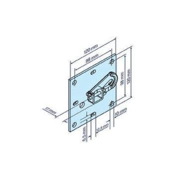 Plaque de fixation P/R - B120 - 3/20 moteur tubulaire volet roulant R7-R40 -BECKER-