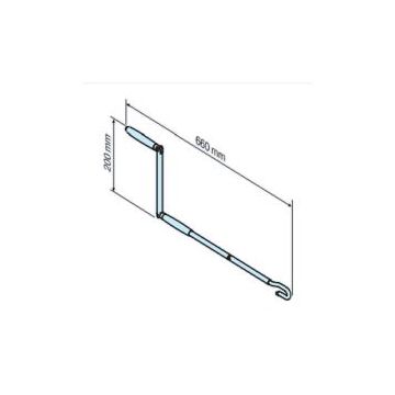 Manivelle articulée avec crochet Long 660mm moteurs tubulaires stores et volets roulants - BECKER -