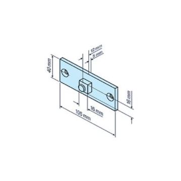 Pièce de raccordement avec carré de 16mm moteurs tubulaires volets roulants R12-L120 - BECKER -