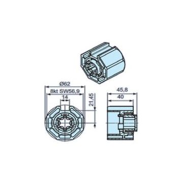 Roue O-Rolm60 (45) pour détection dobstacle sensible moteur store P5-P13 et R7-R50 -BECKER-