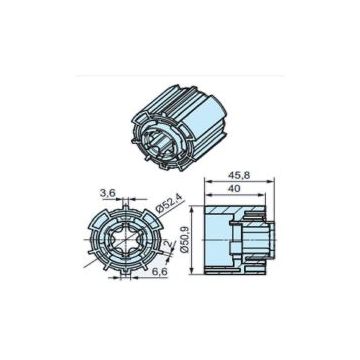 Roue O-ZF54 (45) pour détection dobstacle sensible moteur store P5-P13 et R7-R50 -BECKER-