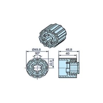 Roue H52 pour détection dobstacles sensible moteur stores P5-P13 et R7-R50 -BECKER-