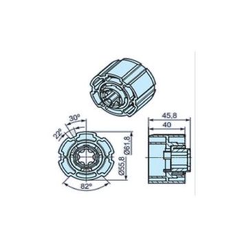 Roue O-E65 (35-45) pour détection dobstacle sensible moteur store P5-P13 et R7-R50 -BECKER-