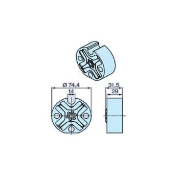 Roue DW85N (45) tube rainuré pour moteur mute de stores R7-R50 - BECKER -
