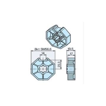 Roue S60 (35/45) pour tube octogonal moteur volets roulants P5-P13-M04 -BECKER-