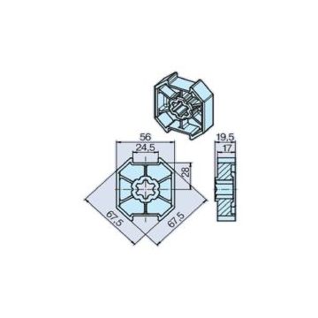 Roue SM70 (35/45) pour tube octogonal moteur volets roulants R7-R50-M04 -BECKER-