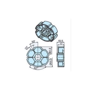Roue E65 (35-45) tube profilé moteur volets roulants P5-P13 - BECKER  -