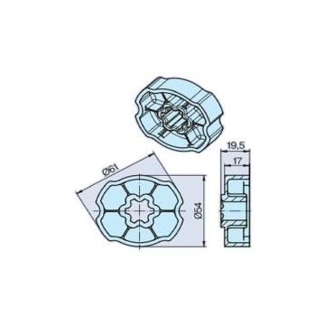 Roue HM65 (35-45) tube profilé moteur volets roulants P5-P13 - BECKER -