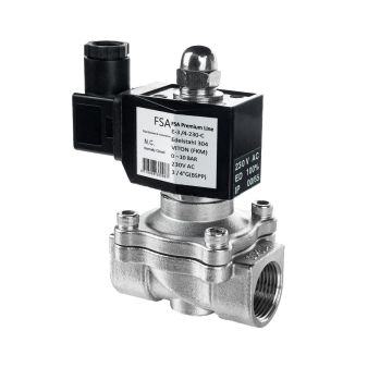 Électrovanne en inox 1 - 230V AC - contact NF - 10 bars - FSA -