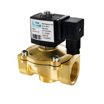 Électrovanne en laiton 1/2 - 24V DC - contact NF - 10 bars - FSA -