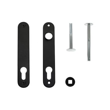 Jeu de plaques de propreté pour serrures à encastrer (2 pièces) en RAL9005 - LOCINOX -