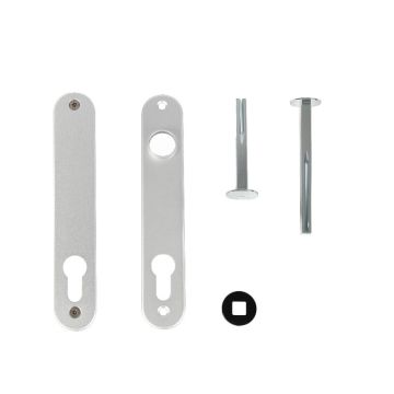 Jeu de plaques de propreté pour serrures à encastrer (2 pièces) en RALSILV - LOCINOX -