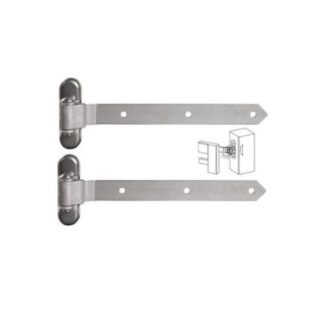 Charnières pour porte industrielle en bois, réglage 3-D, L du bras 350mm  - LOCINOX -