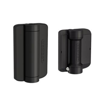 Ferme-portail 180° hydraulique et charnière montée avec des vis autoforantes pour profilés carrés - LOCIN