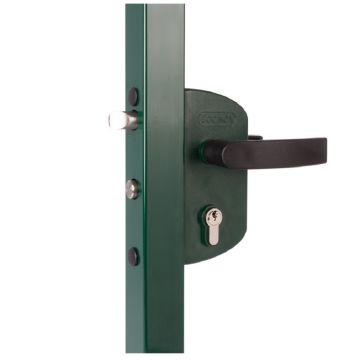 Serrure LAKZ de porte à grilles pour tube carré de 40 mm en aluminium - Locinox -