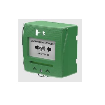 Declencheur manuel vert 2 contacts Langue Française - SEWOSY -