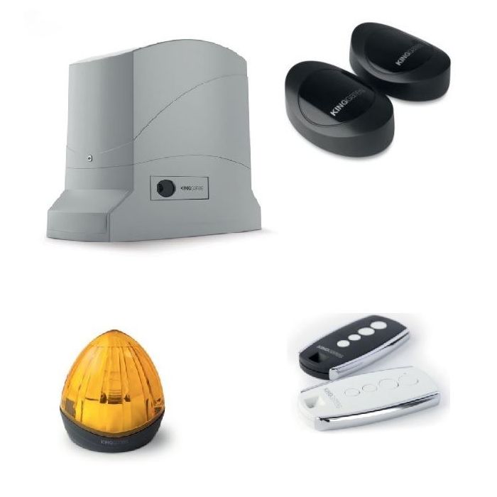 Kit de motorisation DYNAMOS 24/600 portail coulissant 600Kg moteur 24V avec feu et téléco KING